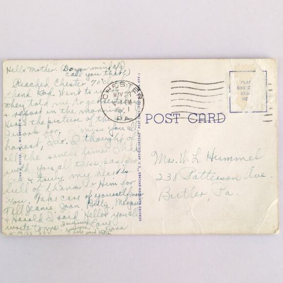 Sun Ship Building Company Plant River Front Chester PA 1930s Linen Postcard 1941 - Picture 2 of 2